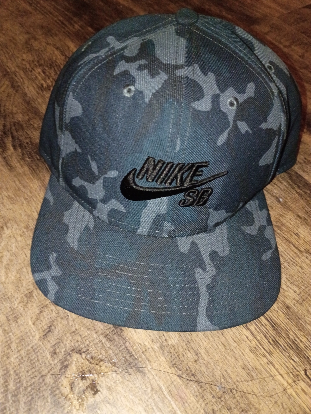 Nike SB Camo Snapback Hat - Blue & Gray